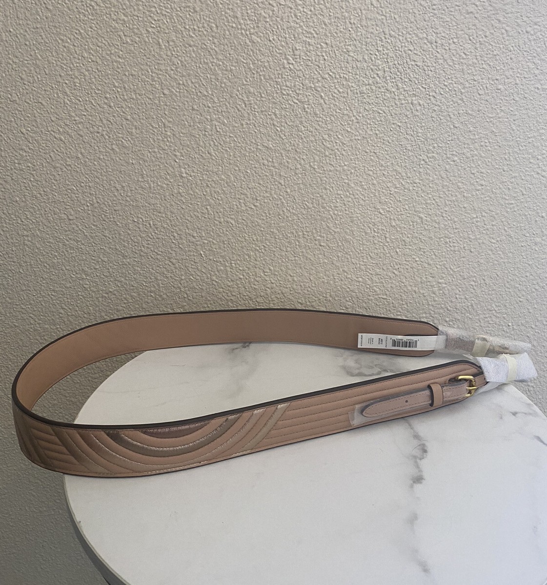 Coach Strap With Colorblock Deco Quilting Smooth leather Brass