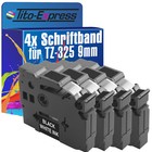 4x Schriftband für Brother TZe-325 P-Touch 1000 1000 BTS 1000 F 1005 BTS 1005 F