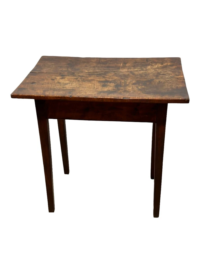 antiguo 1800 cereza blanco hepple patas cónicas mesa de trabajo soporte pegado noche de campo Foto 3 de 4