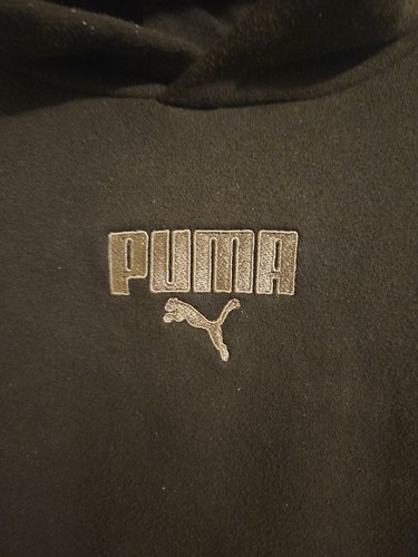 Puma Pullover Hoodie Boys Black Sweatshirt, Youth Small (7/8) Logo - Picture 2 of 4