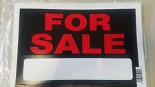 6 PK of "For Sale" Signs 12" x 8" Red and Black