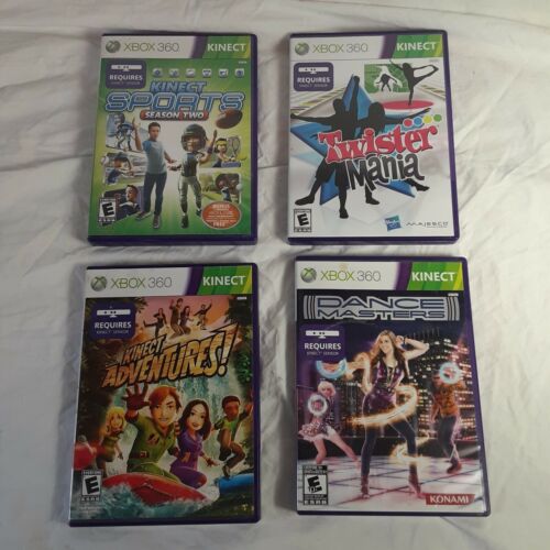 XBOX 360 KINECT LOT OF 4 GAMES DANCE MASTERS TWISTER ADVENTURES SPORTS SEASON 2 - Picture 1 of 10