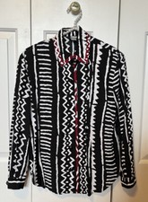Ali Miles Artsy Black White graphic Decorative Buttons vintage USA MADE red trim