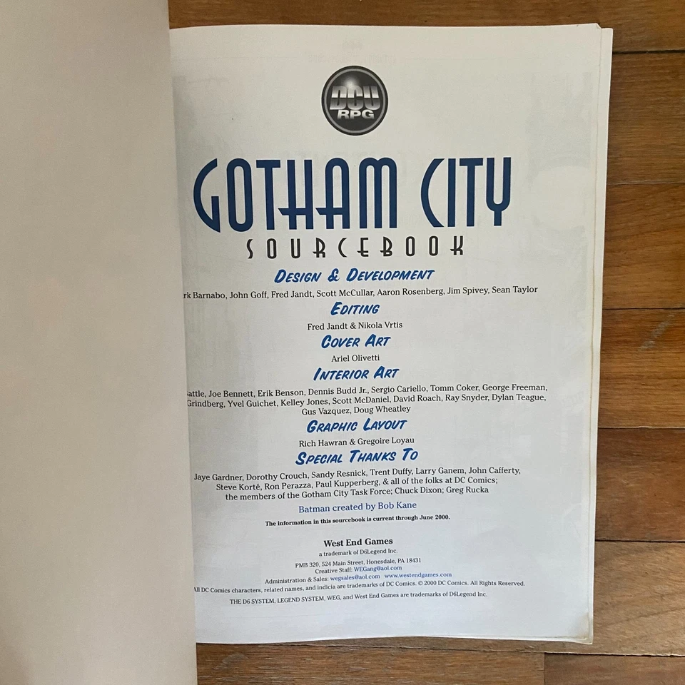 Gotham City Sourcebook DCU Role Playing Game West End Games 52009 PB Batman Bane - image 2 of 4