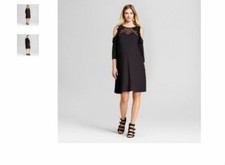 New Women's Isabel Maternity Clothes Ruffle Solid Black Dress NWT Size S M L