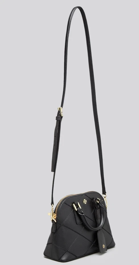 Robinson E/W Small Satchel Bag - Tory Burch - Black - Leather