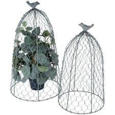 Chicken Wire Cloche Garden Seedling Plant Cover Metal Dome Protector Bird Pest