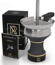 Shisha massives Steinkopf Set Edelstahl Kaminaufsatz schwarz von M.ROSENFELD 