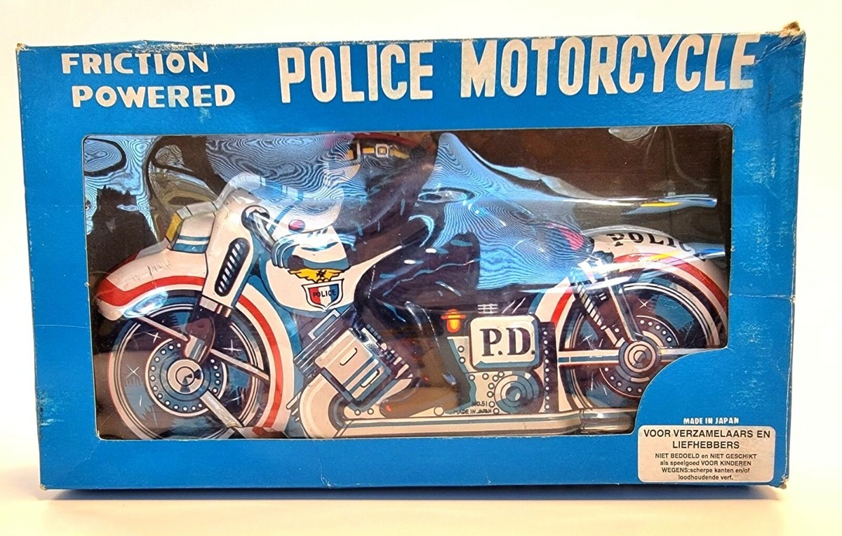 FRICTION POWERED TIN POLICE MOTORCYCLE JAPAN 1960'S | eBay