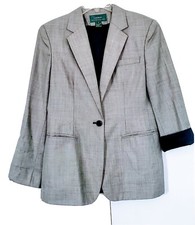 Lauren Ralph Lauren 2-Piece Wool Suit Jacket Skirt Zip Women's Sz 10 B32