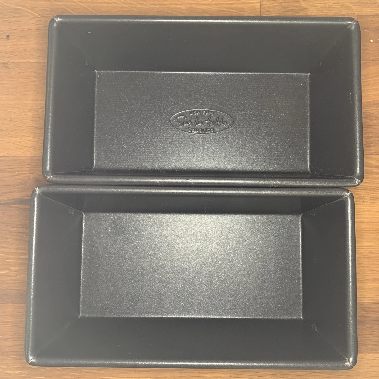 2 Sur La Table Tri Glide USA Non Stick Loaf Bread Pans Folded Ends