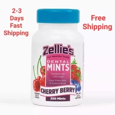 Zellie'S |100% Xylitol Sugar Free Cherry Berry Breath Mints | Non-Gmo, 250 count