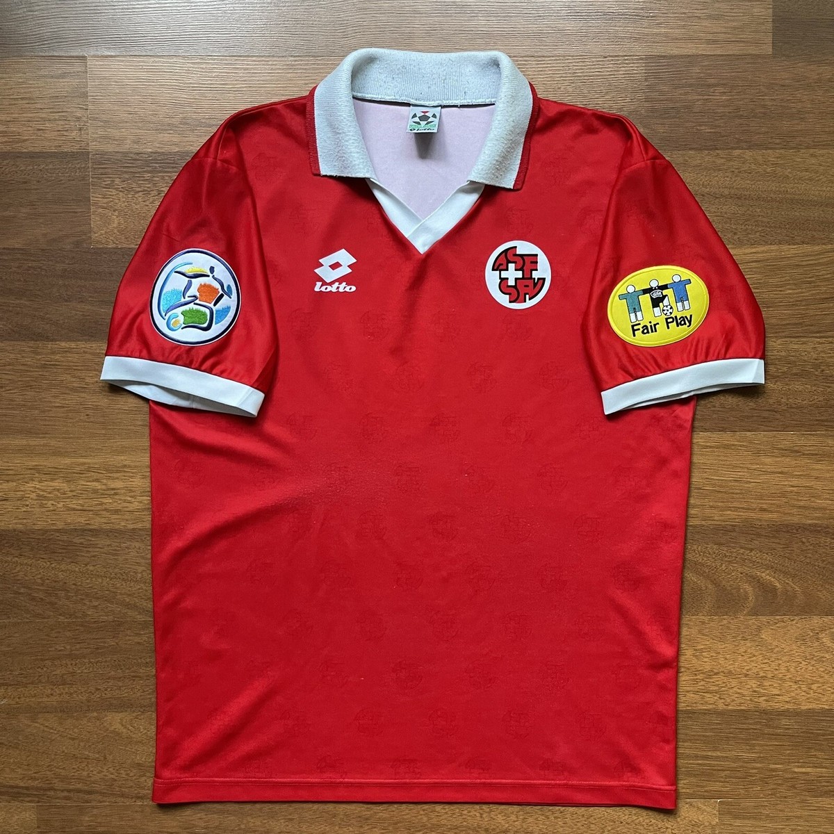 SWITZERLAND LOTTO 1994/1996 FOOTBALL HOME VINTAGE JERSEY SIZE “L