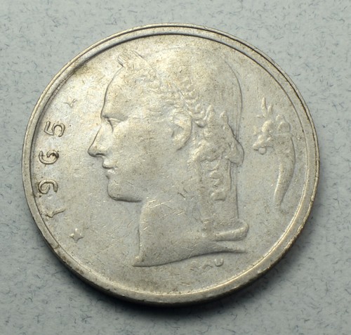 Belgium 1Fr. 1965 KM# 143.1 Europe Coin - 第 1/2 張圖片