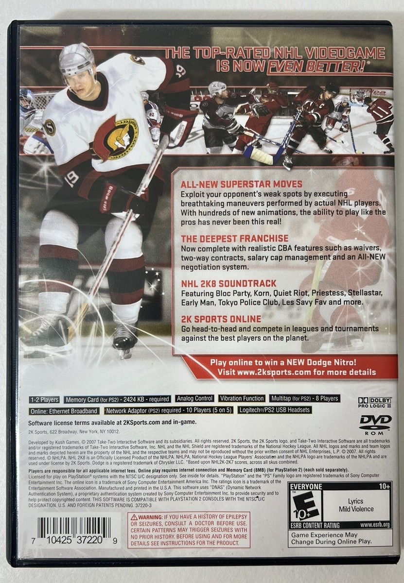 NHL 2K8 Sony Playstation 2 PS2 Game Complete With Manual Hockey | eBay