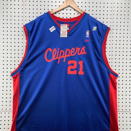 VTG LA Clippers Miles Jersey Mens 3XL Blue #21 Reebok NEW NWT 28x36 - Picture 4 of 21