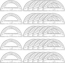 30PCS Clear Plastic Student Math Protractor 6-Inch Long 180 Degree for Angle