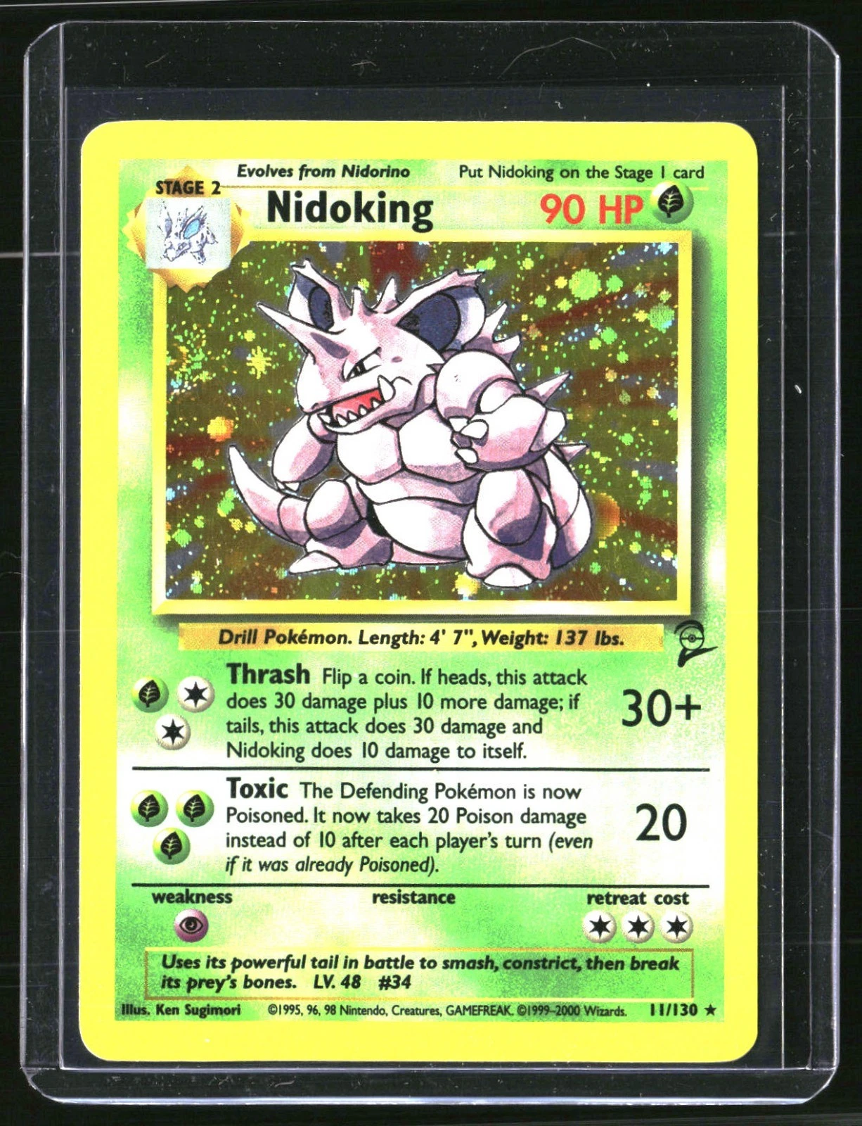 2000 Pokémon Base Set 2 Nidoking Rare Holo 11/130