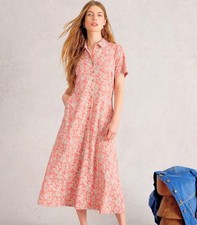 White Stuff Light Pink Rua Jersey Shirt Dress Size 12P New RRP £65