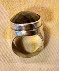 Brown Smoky Quartz Unisex Sterling Silver Cocktail Ring Large Statement Piece — photo 4