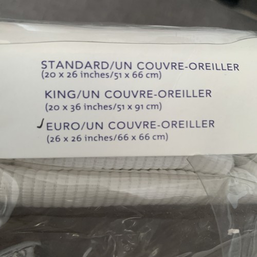 Almohada acanalada otomana Nautica Euro Sham blanca 100 % algodón nueva - Imagen 7 de 8