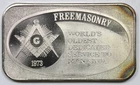 1973 Freemasonry US Silver Corp USSC .999 Fine Silver Bar 1 Troy oz