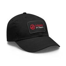Haas Racing F1 Team Dad Hat with Leather Patch Adjustable Cap One Size Men Women