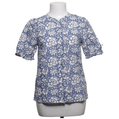 J.Crew, Kurzarmhemd, Größe: XXS, Blau/Weiß, Baumwolle/Leinen, Blumen, Damen #CE2