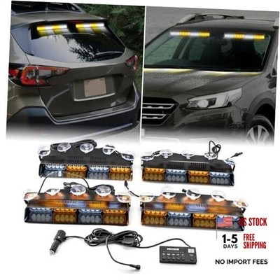 4 Pack 2x14 Inch Traffic Advisor Light Bar with Controller & Wiring Harness