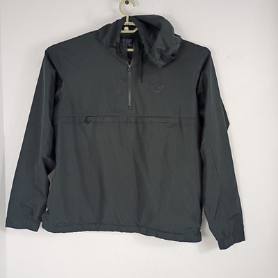 Peak Velocity Black Vented  Hoodie 1/4 Zip Pullover Windbreaker Jacket Sz L EUC