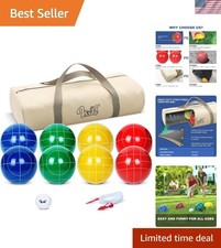 Classic Multi-Color 100mm Bocce Ball Set for 2-8 Players - Perfect Family Gift