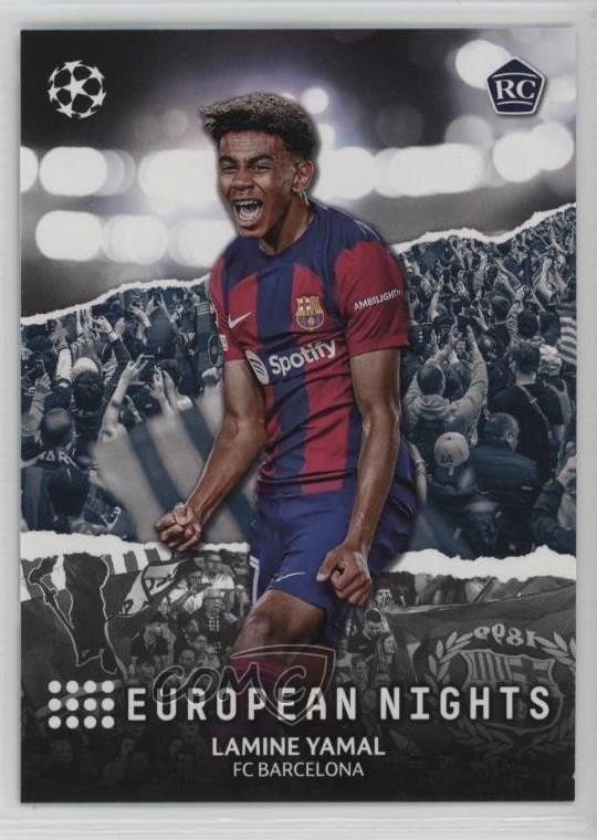 2023-24 Topps UEFA Club Competitions European Nights Lamine Yamal Rookie RC 0pd3