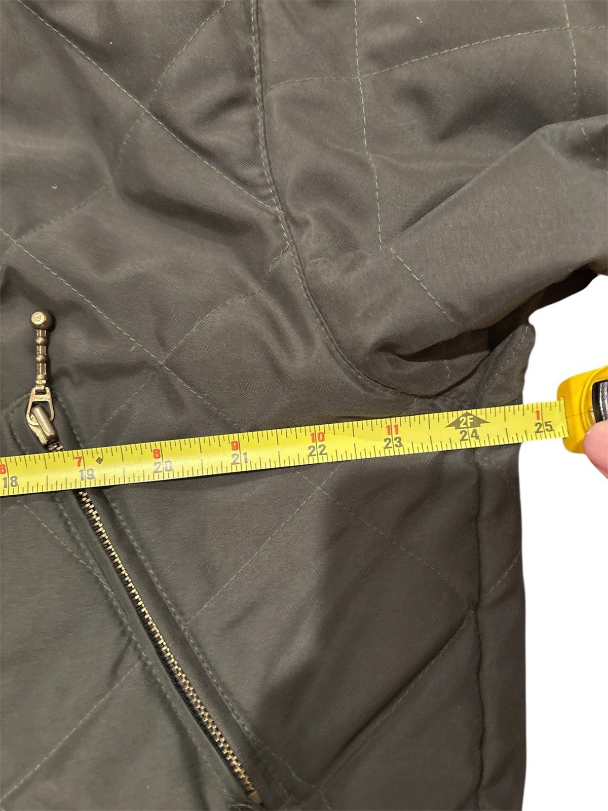 Vintage Towne London Fog Quilted Puffer Jacket Coat 90s Y2K Olive Green Sz Small