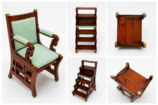 Signed Ferd Sobol 1:12 Artisan Dollhouse Miniature Library Armchair | Handcrafte