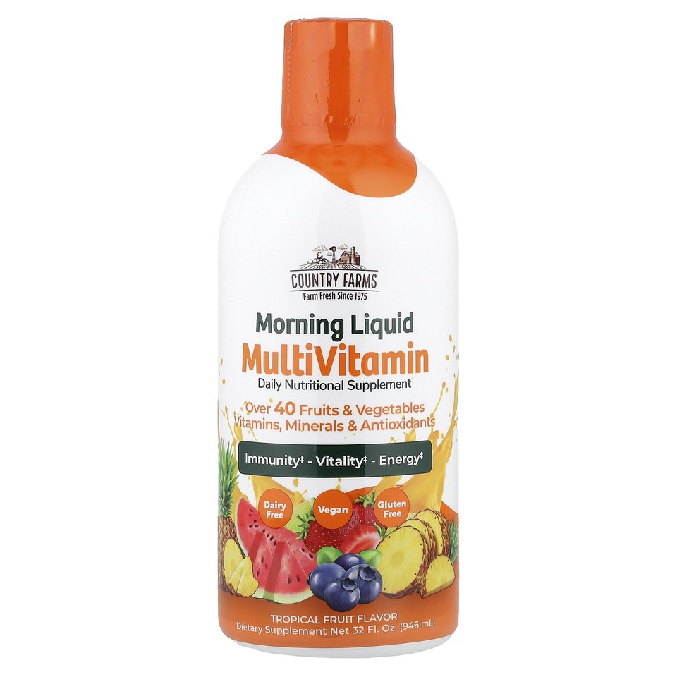 Morning Liquid Multivitamin, Tropical Fruit, 32 fl oz (946 ml)