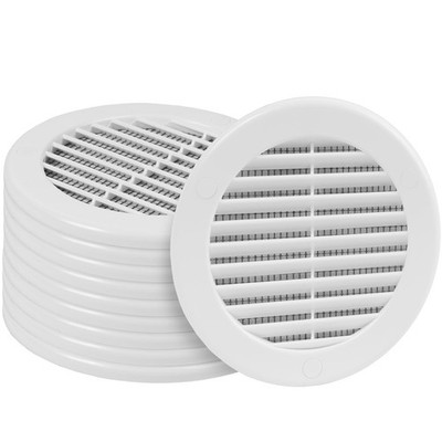 10pack Ã¸4'' Inch White Plastic Round Soffit Vent - Air Vent Louver - Grille Co