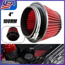 4inch100mm High Flow Inlet Cold Air Intake Cone Replacement Dry Air Filter Red