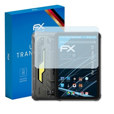 atFoliX 2x Displayschutzfolie für Oscal Spider 10 Schutzfolie klar Folie