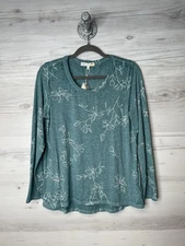 C&C California Shirt Womens Medium Blue Arctic Floral Long Sleeve Casual Top New