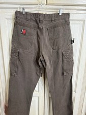 Wrangler Riggs Workwear Carpenter Pants Men's 34x32 Brown Work Cargo Outdoors