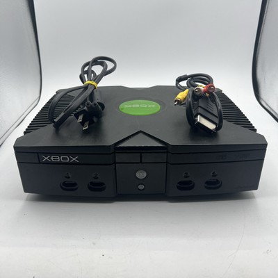 Original Microsoft XBox Console with Power and A/V Cables - Tested