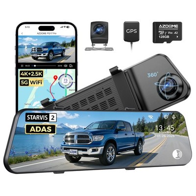 AZDOME 2CH 4K+2.5K Dashcam IMX678 STARVIS 2 5.8GWiFi GPS HDR 24H Parküberwachung