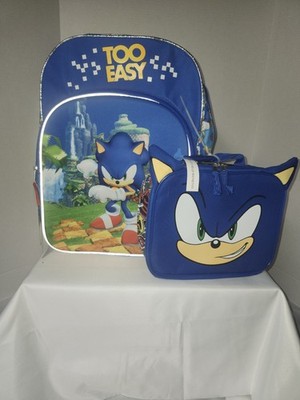 Kids Sonic The Hedgehog Back Pack With With Lunch Box