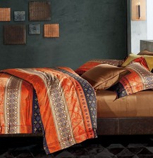 Bohemian Duvet Cover Striped Ethnic Boho Reversible Southwestern 400TC Cotton...