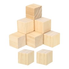 1 Inch Unfinished Wooden Blocks, 50 Pack Natural Wood Cube Square Wood Blocks