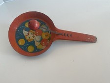 Vintage Rattle Noise Maker Tin Litho Toy