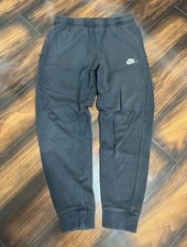 Nike men's medium classic black jogger sweatpants embroidered logo 372