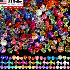 CXIIPOL 1300PCS Glass Beads for Jewelry Making 3mm, 4mm, 6mm, 8mm, Colored