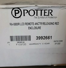 POTTER RA-6500R LCD REMOTE ANNUNCIATOR RELEASING RED ENCLOSURE. LOC BIN 126 - Fire Alarm Part