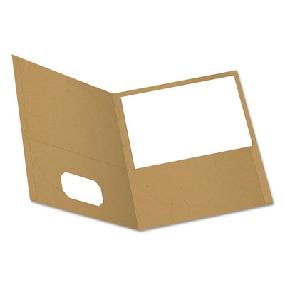 Oxford 78542 11'' x 8.5'' 100-Sheet Cap Twin-Pocket Portfolio - Natural 25/BX New